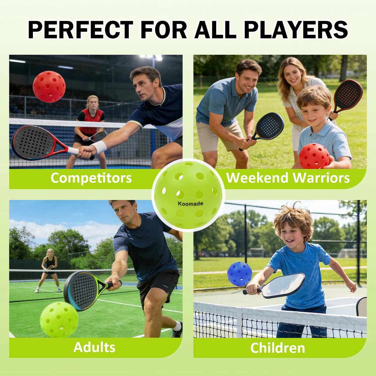 KOOMADE Outdoor Pickleballs