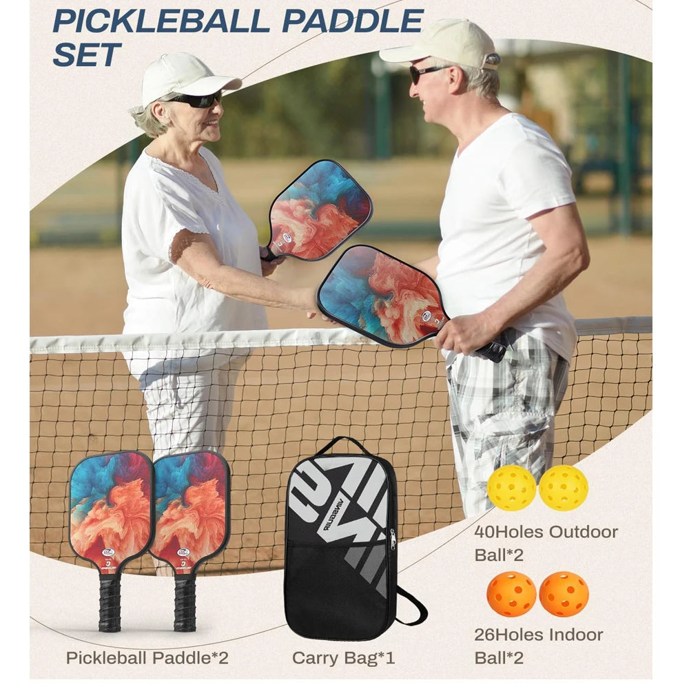 2-Pack Fiberglass Pickleball Set