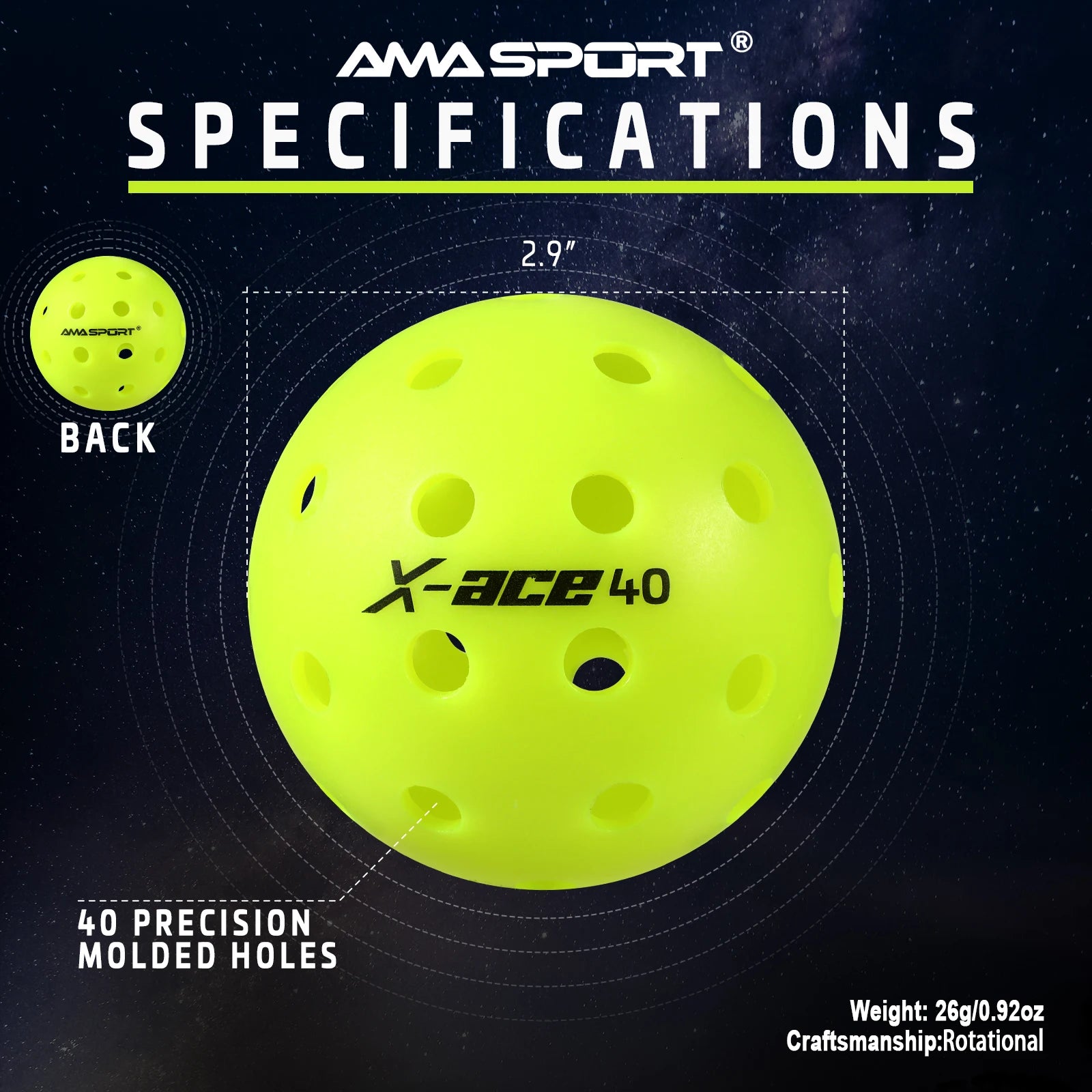 AMA Sport X-Ace Pickleballs