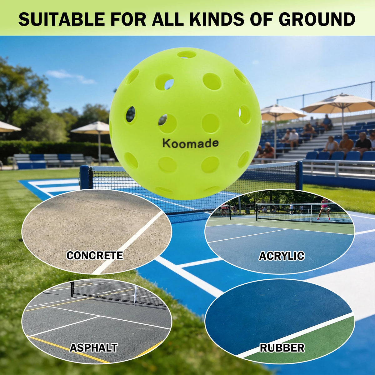 KOOMADE Outdoor Pickleballs