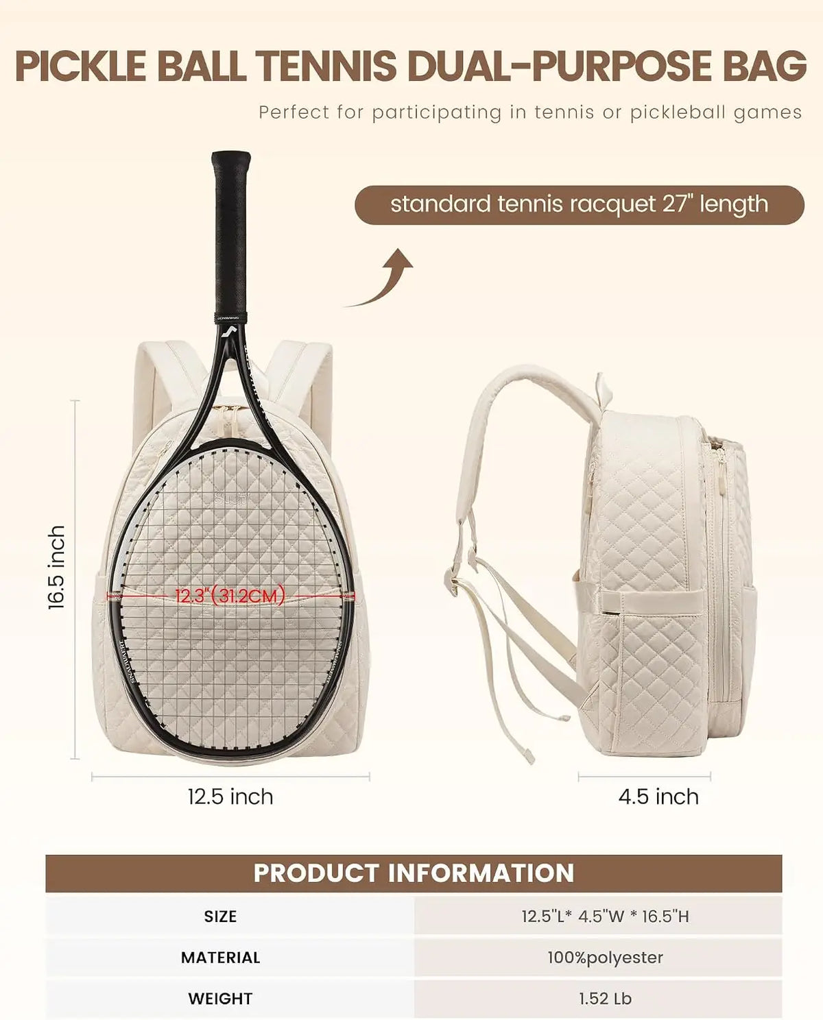 Quilted Racket Backpack