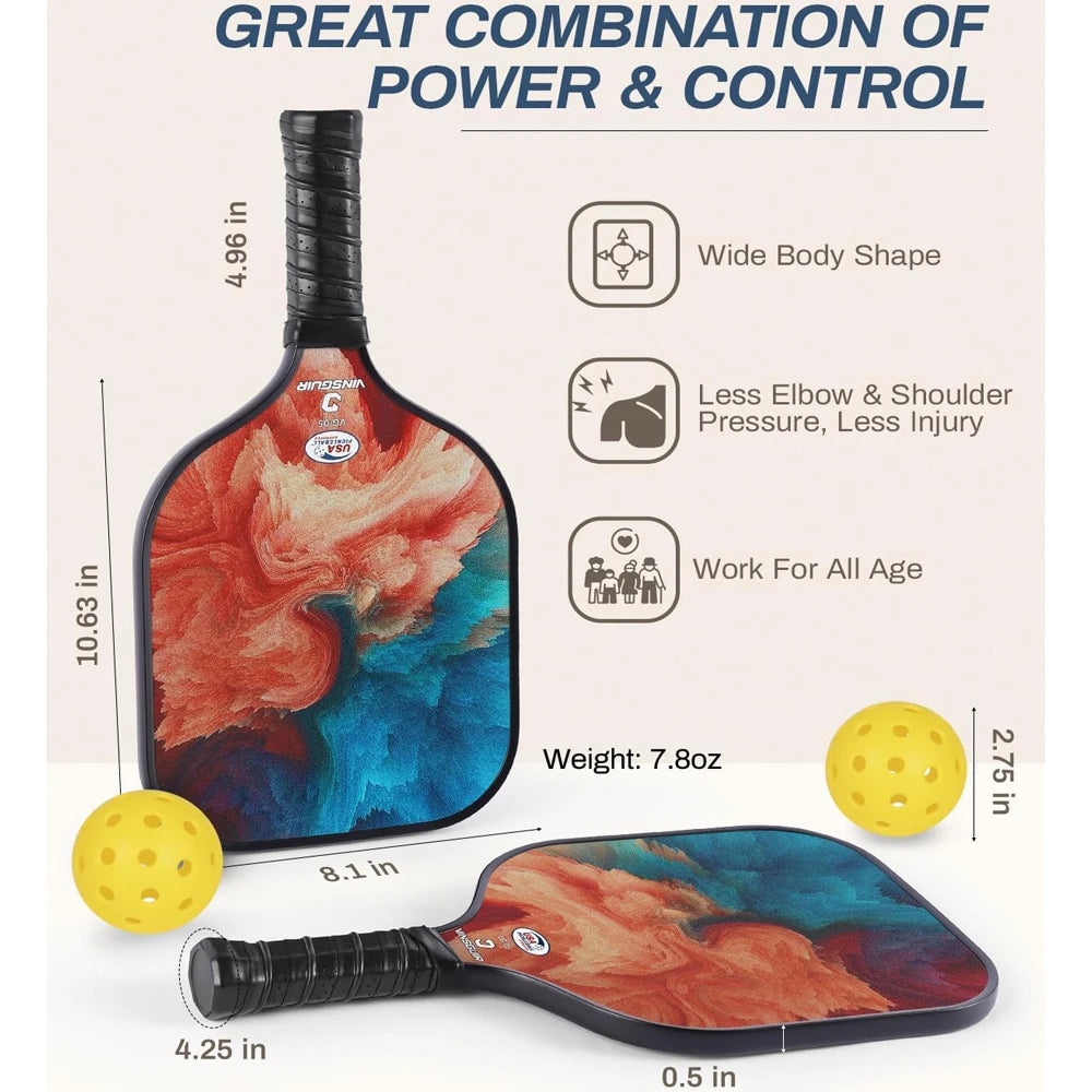 2-Pack Fiberglass Pickleball Set