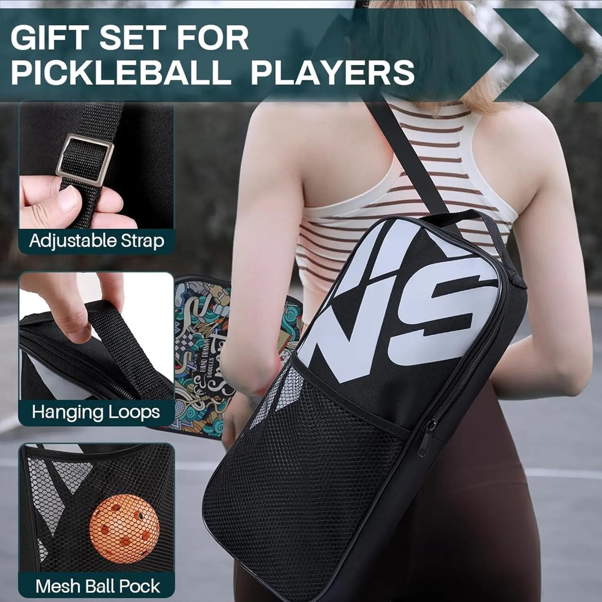 2-Paddle Pickleball Set with Bag